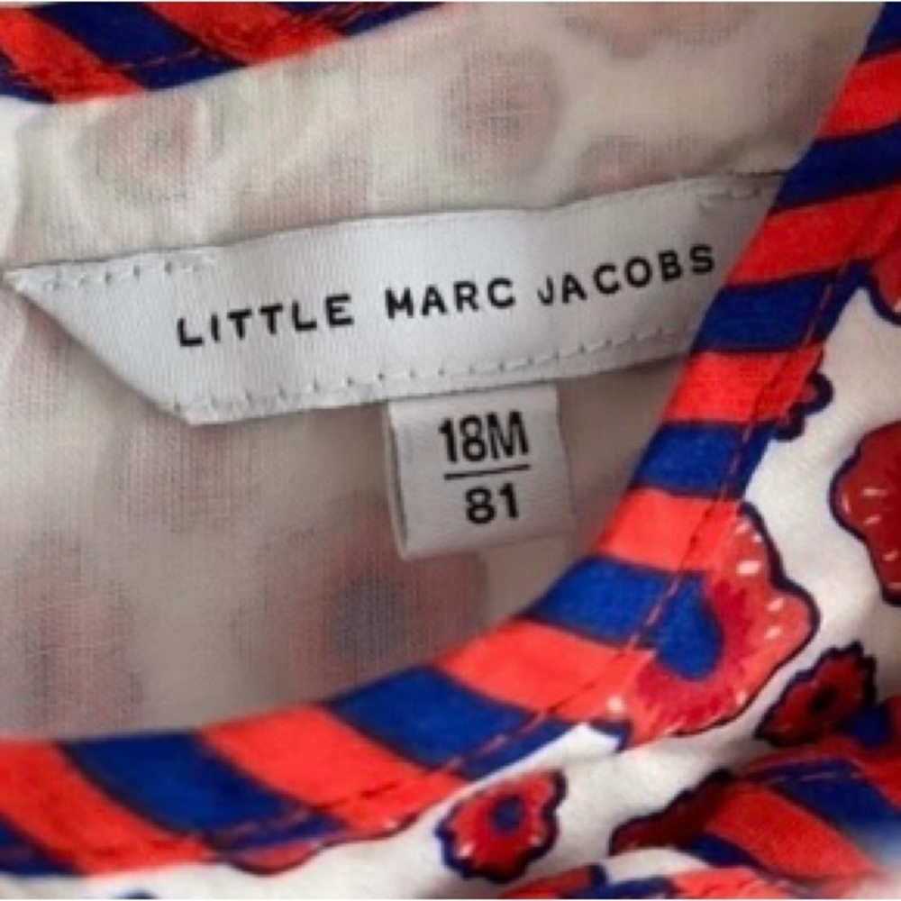 Little Marc Jacobs Red & Blue Floral Baby Dress - Picture 2 of 5
